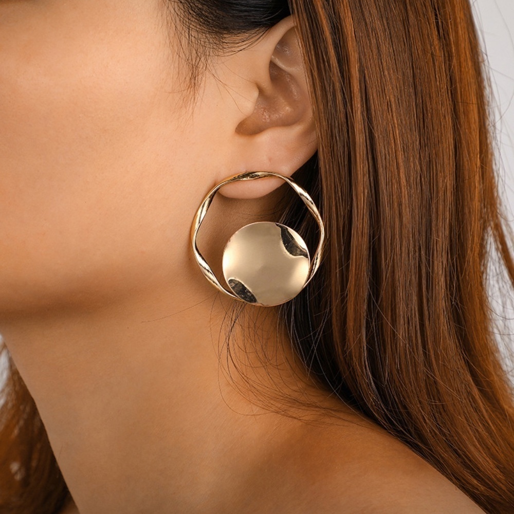 *AURIELIE* Gold Round Irregular Fashion Earrings